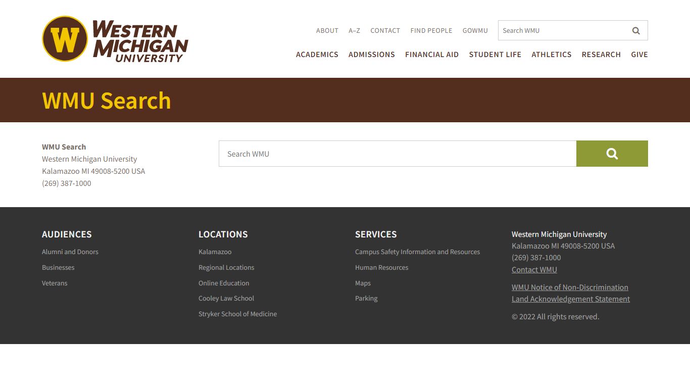 WMU Search - Western Michigan University