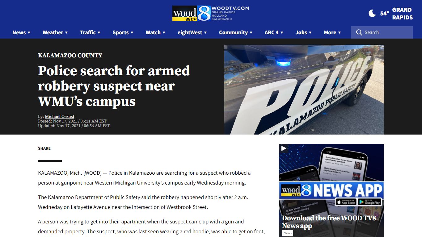 Police search for armed robbery suspect near WMU’s campus ...